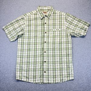 RedHead Plaid Button Up Shirt Men’s M Green White Short Sleeve